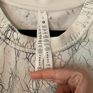 Lululemon Perfectly Oversized Crew White Black Pullover Sweatshirt 8 / Medium thumbnail 3