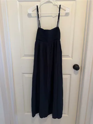 Abercrombie & Fitch Crinkle Textured Maxi Dress in Black Size Medium thumbnail 3