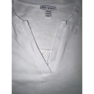 Tribal‎ Womens White Eyelet Lace Sleeve Split V-Neck French Terry Sweatshirt XS thumbnail 7