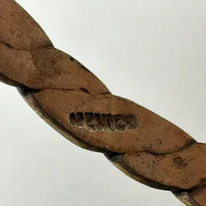 Vintage Mexico Flat Braided Bangle Bracelet Silver Tone ✨ thumbnail 5
