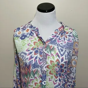 Maeve Bryanna Dolman Sleeve Geometric Blouse thumbnail 2