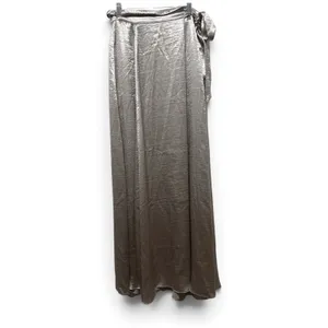 re:named Silver Metallic High Slit Maxi Wrap Skirt Small Evening Party size sm thumbnail 3