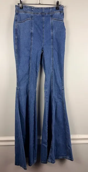 Free people we the free ultra flare pull on denim jeans size 27 thumbnail 1