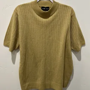 Sag Harbor Metallic Ribbed Sweater Short Sleeve Mock Neck Women size XL Festive thumbnail 1