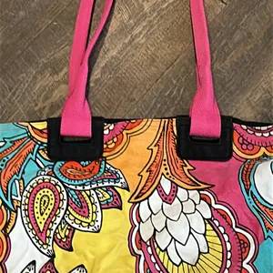 Joe Boxer tote bag featuring a colorful paisley pattern with pink‎ straps thumbnail 2