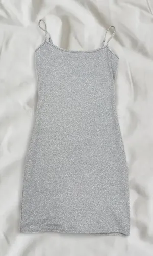 Grey Fitted Spaghetti Strap Mini Dress Size XS/ small Gray thumbnail 1