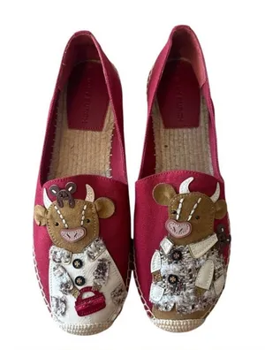 Tory‎ Burch Ozzie Ox Espadrilles Lunar New Year Red Size 9 Rare thumbnail 1