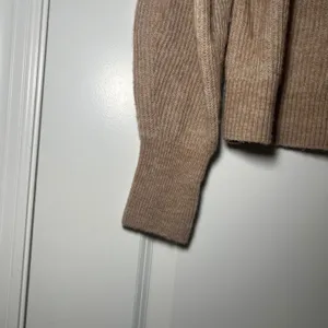 Quince Merino Wool Baby Alpaca Ribbed Mock Neck Sweater Tan Small Capsule basic thumbnail 3