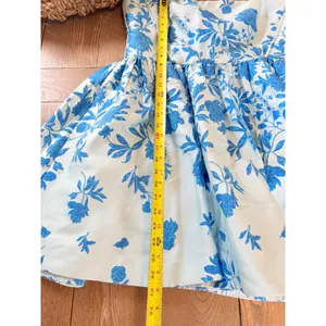 ML Monique Lhuillier Strapless‎ Floral Jacquard Mini Dress Womens Blue Size 12 thumbnail 4