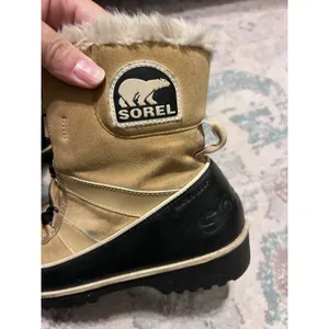SOREL Women's US 9 Waterproof Tan Black Insulated Mid Calf Boots Fur Top thumbnail 7