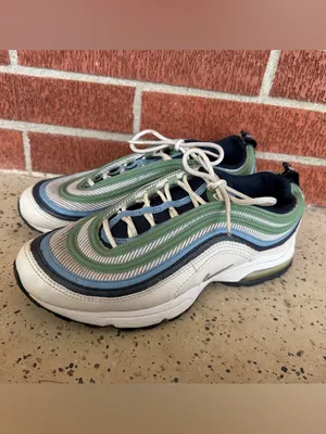 2008 Nike Air Max 97 Womens Size 8.5 green‎ blue grey color sneaker shoes thumbnail 7