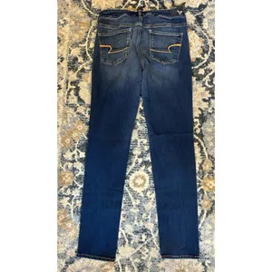 American Eagle Skinny Jeans Women’s 10 Long Blue Super Stretch Denim MidRise thumbnail 2