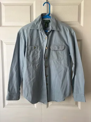 Ralph Lauren Light Blue Collared Button Shirt Vtg thumbnail 1