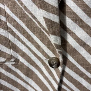 Ann Taylor Women Size 6 Animal Zebra Print Blazer‎ Lined Neutral Single Button thumbnail 4