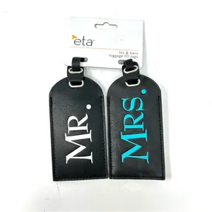 MR. & MRS. luggage tags, NWT Black thumbnail 3