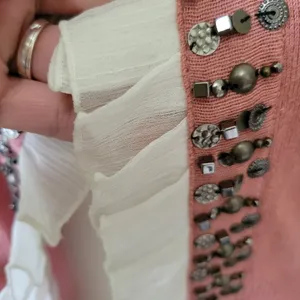 Bke Boutique blush pieced fabric cardigan size large thumbnail 3