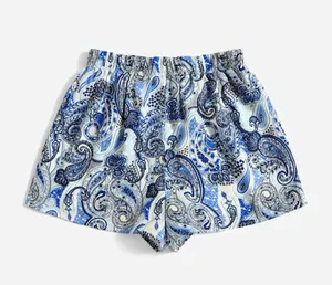 Floral Paisley Print Elastic Waist Shorts thumbnail 3
