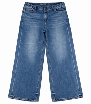 American Eagle Womens Super High-Rise Baggy Wide Leg Jeans 14 Meas: 34x27 thumbnail 1