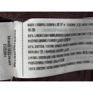 Abercrombie & Fitch Brown Linen Pleated High Rise High Waisted Shorts Size Small thumbnail 5