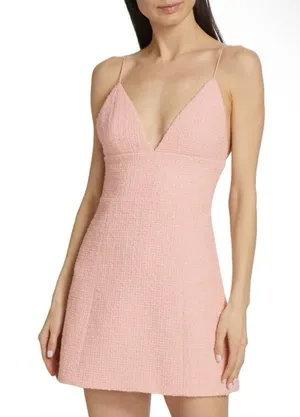 Nwt Alice + Olivia Pink‎ Lace Carli Tweed Mini Dress Sz 10 thumbnail 1