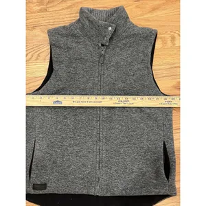 Lauren Ralph‎ Lauren Women Vest Size Medium Patch Gray Grey Zip Front Collar thumbnail 5