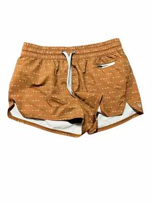 Vuori Clementine 2.0 Shorts Small 2” Women’s Brown Arrows Running Drawstring thumbnail 2