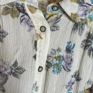 Free People Hold On To Me Floral Long Sleeve Blouse Ivory Combo Size Small thumbnail 12