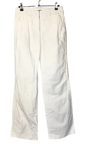 J. Crew White‎ Linen Wide Leg Flat Front Mid Rise Pants 0 thumbnail 1