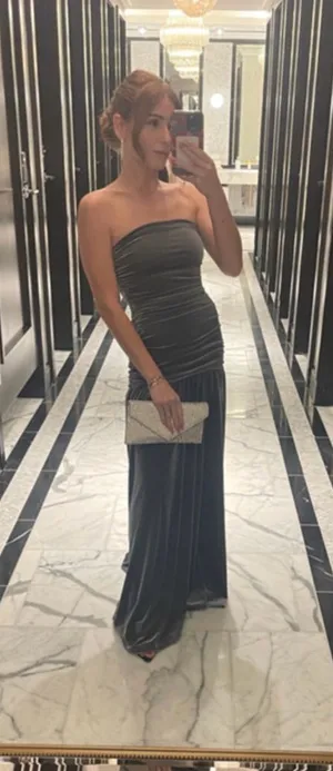 Line & Dot Kiki Strapless Velvet Maxi Dress thumbnail 1
