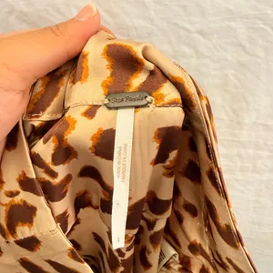 Free People Leopard‎ Print Midi Skirt US 4 Fall Slip Lightweight thumbnail 7
