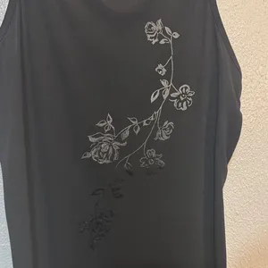VTG 90s Y2K Black Floral Embroidered Maxi Dress Whimsigoth Fairy Goth Grunge thumbnail 11