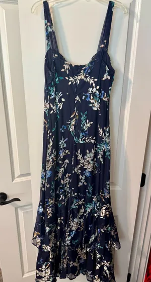 Lulus Dress Floral Maxi Navy thumbnail 2