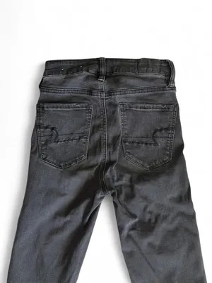 American Eagle Black Ripped Jegging 0L Super Stretch X  thumbnail 6