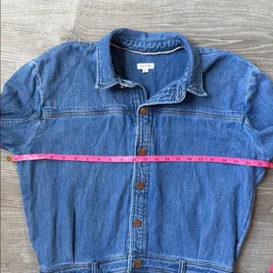 Anthropologie Pilcro Long-Sleeve Denim Micro Mini Shirt Dress Large thumbnail 10
