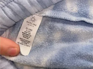 OFFLINE by Aerie Blue Tie-Dye Warmup Fleece Joggers High Waisted XS Long XSL thumbnail 2