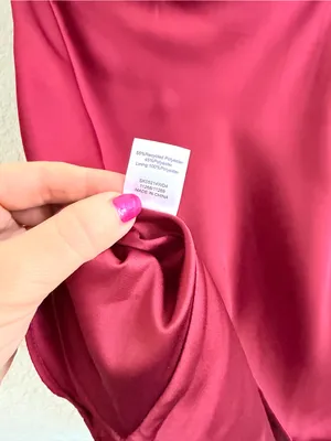 Meshki Satin Mini Skirt in Burgundy Red Purple Small S thumbnail 3
