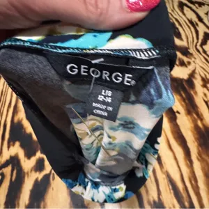 George Blue Pleated Skater Midi Skirt Cocktail‎ thumbnail 2