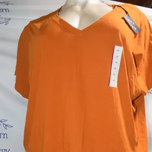 Ava & Viv Women's V-Neck Short Sleeve T-Shirt 4X Cotton Rust Orange thumbnail 1