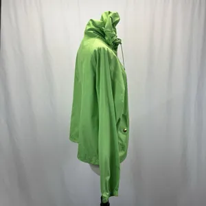 Ralph Lauren Green Jacket Windbreaker Womens L Hooded Lightweight Gold Buttons thumbnail 3