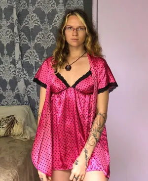 Polka Dot Silky Pajamas Pink thumbnail 2