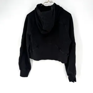 Lululemon Scuba Oversized Half Zip Hoodie Black XS/S Cropped Cotton Terry thumbnail 2