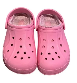 Crocs Baya Lined Clogs Pink Faux Fur Fleece Comfort Shoes Unisex W8 M6 thumbnail 1