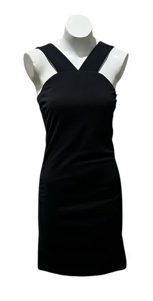 Zara Women's Black Bodycon Knee Length Dress Size M Sleeveless thumbnail 1