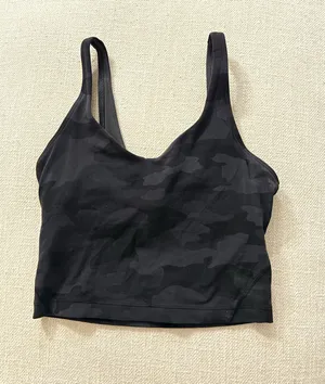 Black Lululemon Camouflage Leggings and Tank Set thumbnail 1