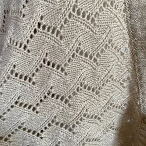 Nicole Miller women's XL tan tie front 3/4 sleeve chevron knit sweater cardigan thumbnail 7