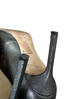 Manolo Blahnik Pumps Silver sparkly Pointed Toe Shoes 41 thumbnail 10