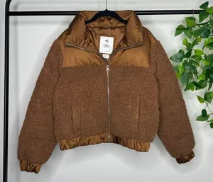 Abercrombie & Fitch Ultra Cropped Mini Puffer Fleece Jacket size Small *FLAWED* thumbnail 1