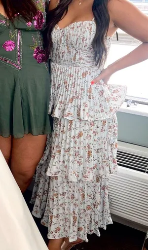 Lulus Floral Tiered Midi Dress thumbnail 5