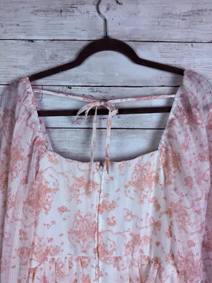 Altar’d State Peach Floral Long Sleeve Mini Dress thumbnail 4