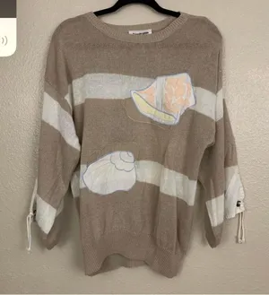 Vintage Carol Little Striped Coastal Seashell Sweater thumbnail 6